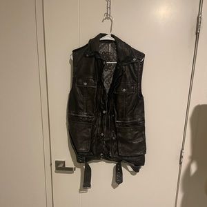 Free People Vegan Leather Dark Brown XS Vest Jacket